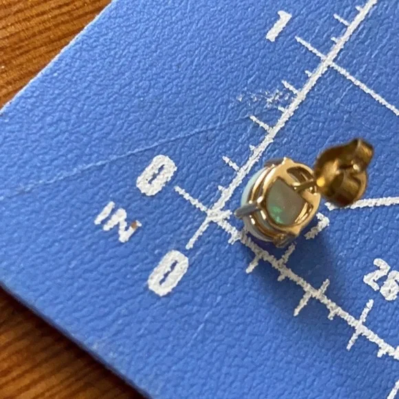 Opal Earrings in 14k Basket Settings - Picture 5 of 7